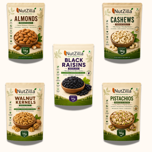 Combo Of 5 Kg (Almond, Cashews, Walnut, Pistachios & Raisin)